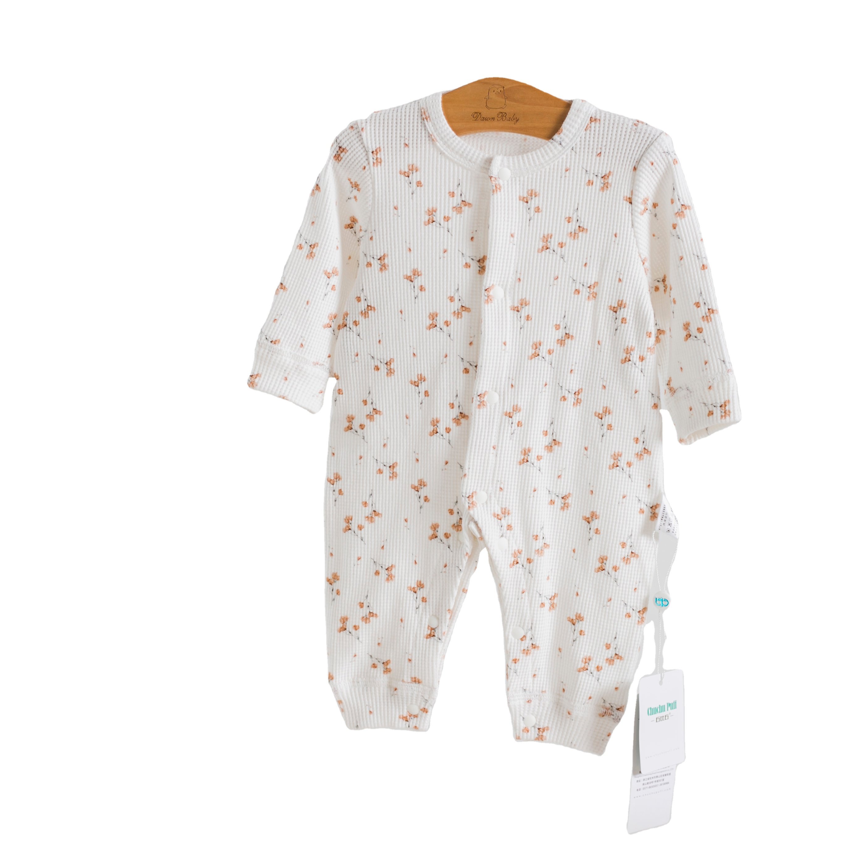 Chuchu Puff QA1436 New Casual High Quality One-piece Kids Boy Girl Custom Button Jumpsuits Rompers Baby Jumpsuit