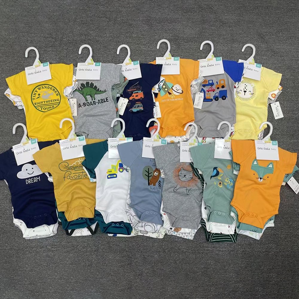 Summer Newborn Baby Short Sleeve Rompers 3 Pcs Set High Quality Onesies Infant Cotton Clothing Toddler Boys Girls Clothes