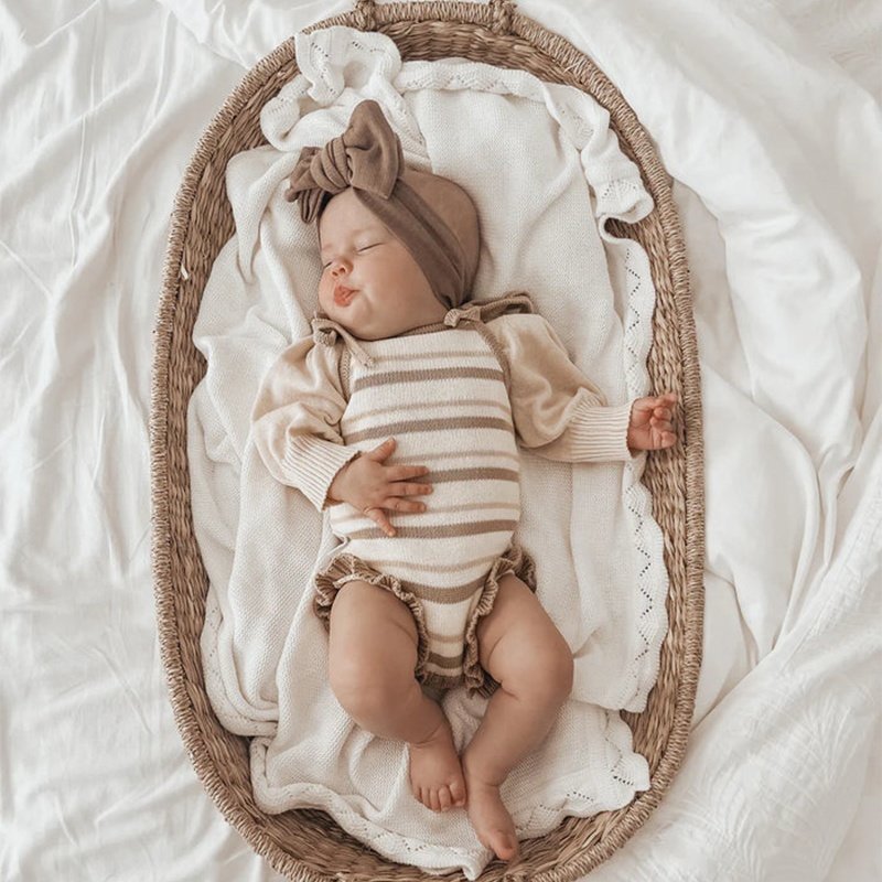 Summer Custom 100% cotton ruffle adjustable shoulder bow infant knitwear baby rompers newborn jumpsuits romper