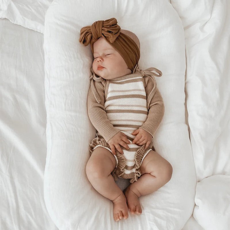 Summer Custom 100% cotton ruffle adjustable shoulder bow infant knitwear baby rompers newborn jumpsuits romper