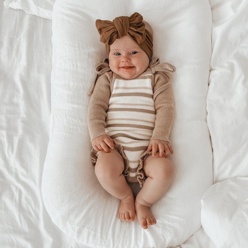 Summer Custom 100% cotton ruffle adjustable shoulder bow infant knitwear baby rompers newborn jumpsuits romper