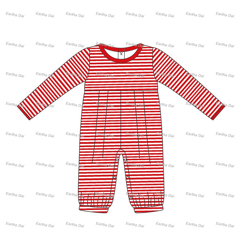 new 2024 long sleeve striped knit monogram cotton toddler boys outfits round collar baby boys knit romper