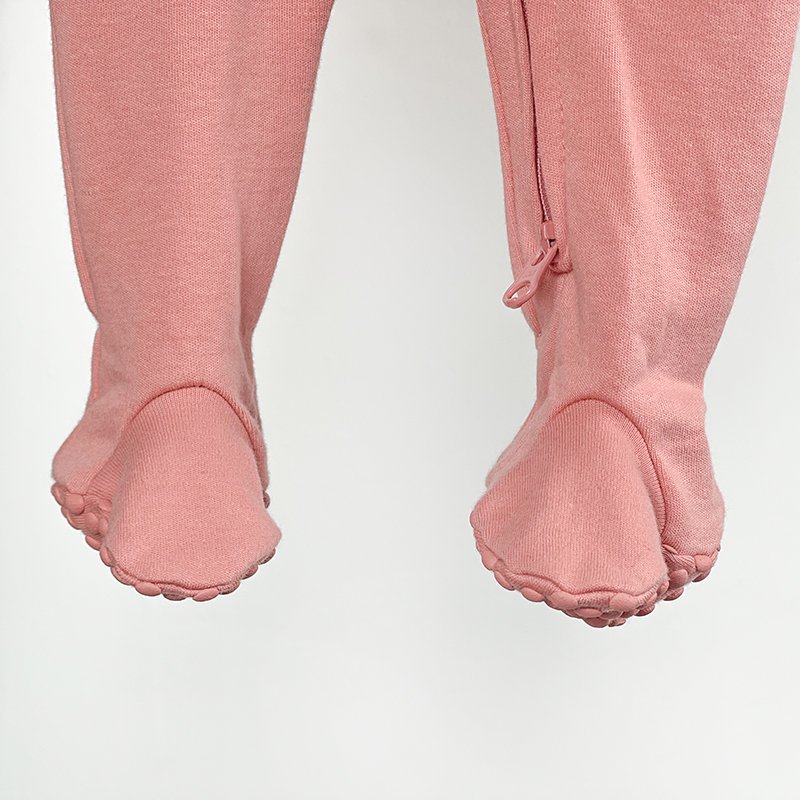 Soft Long Sleeve gender neutral Baby Boys Girl organic cotton pajamas baby rompers pink Zipper Baby Footie Jumpsuits Rompers