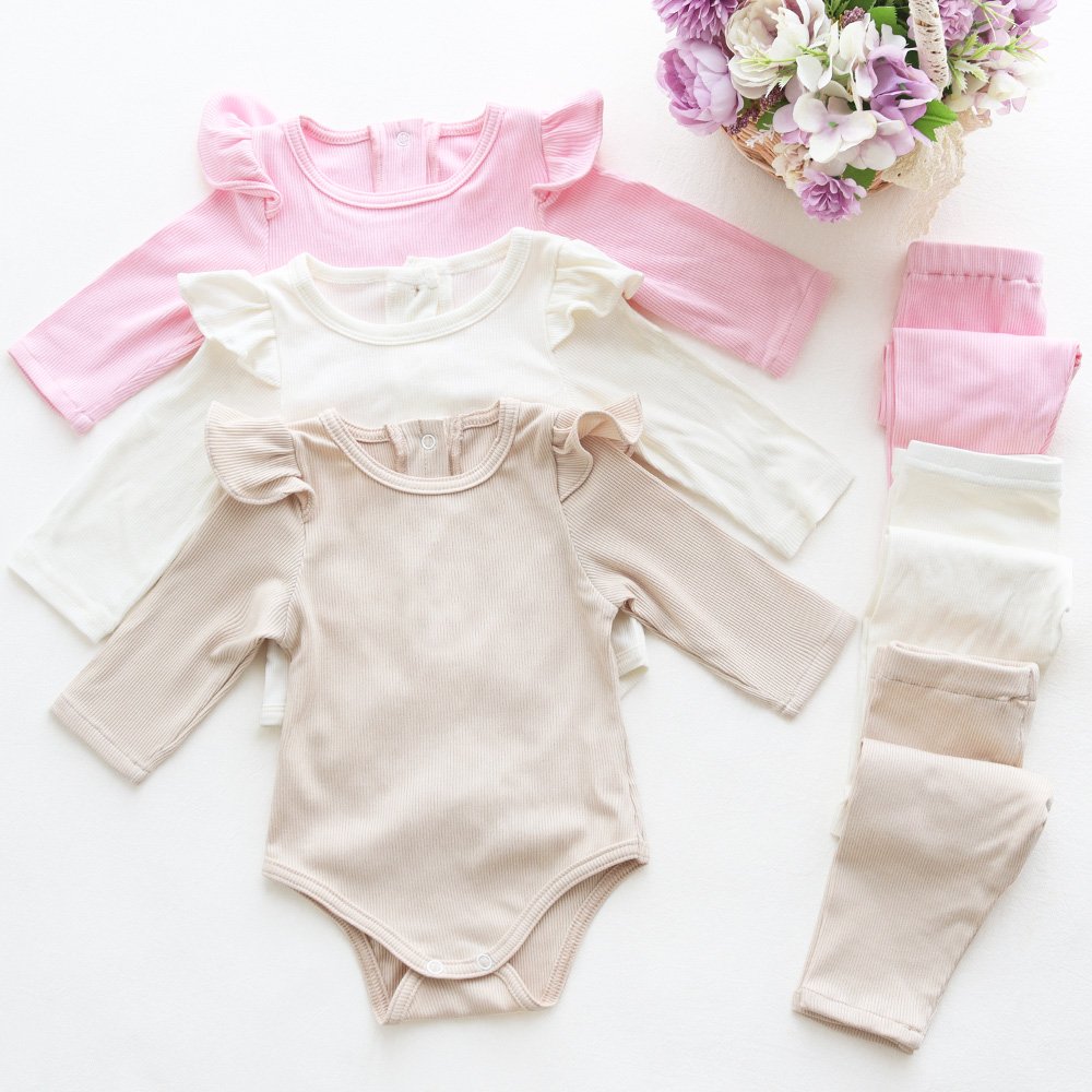 Newborn Plain Jumpsuit Long Sleeve Infant Autumn Clothing Cotton Bodysuit Baby Romper With Hat