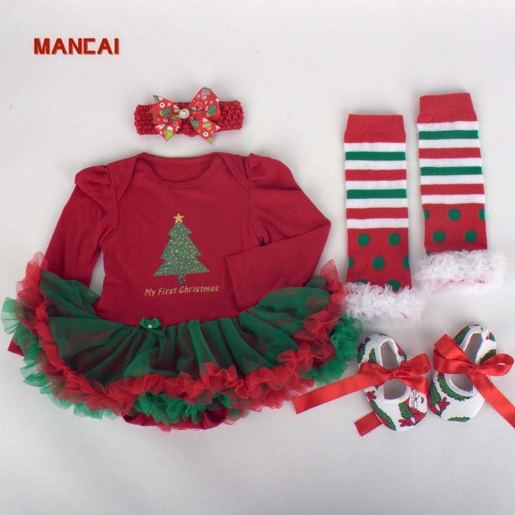 Infant Baby Girl Xmas Suit Novelty Costume NewBorn Christmas Clothing Sets Bebe Rompers Birthday Party Cosplay Gift 3 6-9 12 18M
