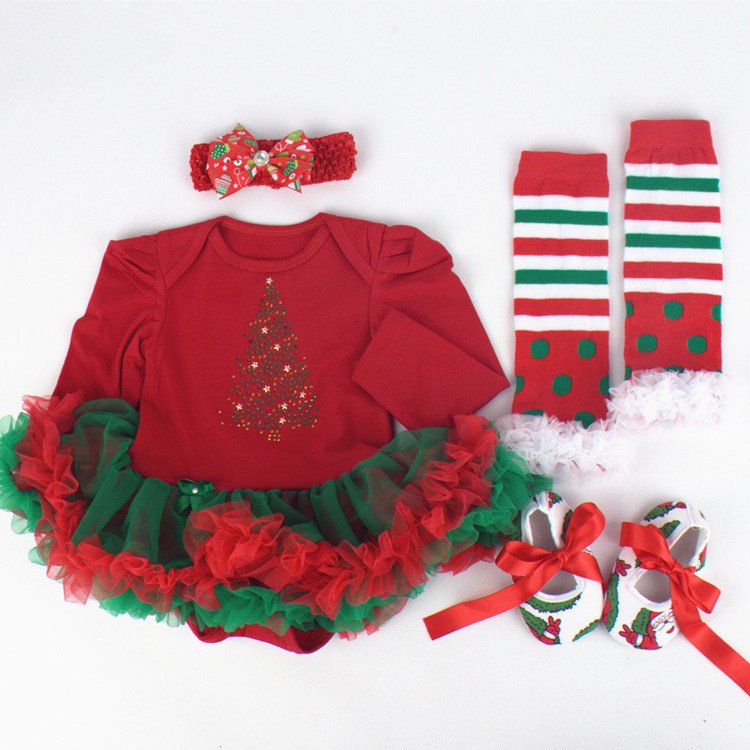 Infant Baby Girl Xmas Suit Novelty Costume NewBorn Christmas Clothing Sets Bebe Rompers Birthday Party Cosplay Gift 3 6-9 12 18M