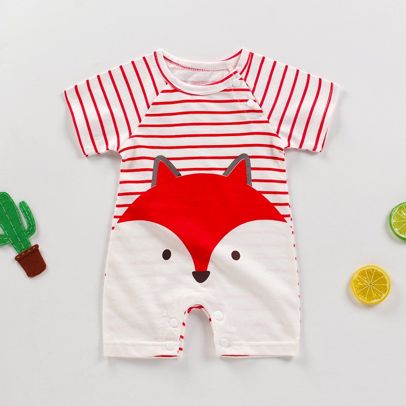 Short Sleeve Custom Print Toddler 100% cotton Organic Rompers Unisex Baby Clothes
