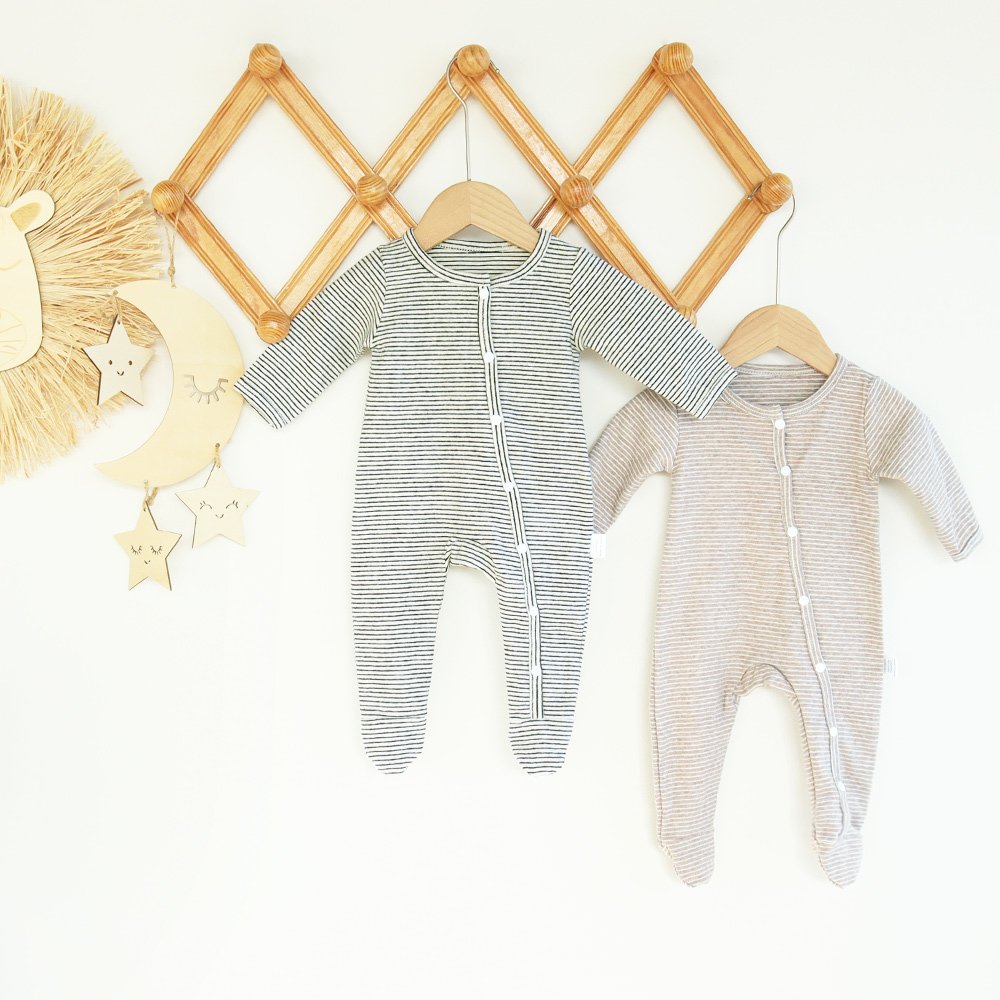 95%Organic Cotton 5%Elastane Toddler Infant Boys Girl knit newborn baby romper overall Stripe jumper clothes Jumpsuit Romper