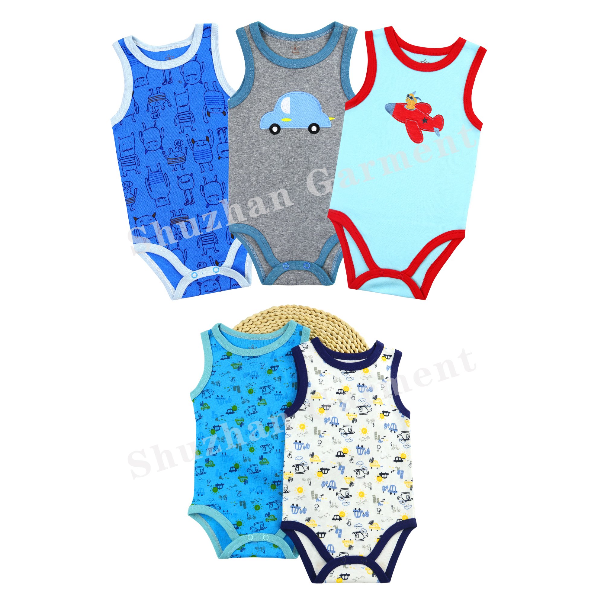New hot selling soft breathable pure cotton cute animal sleeveless conjoined Baby Rompers baby clothes boys 0-12 month
