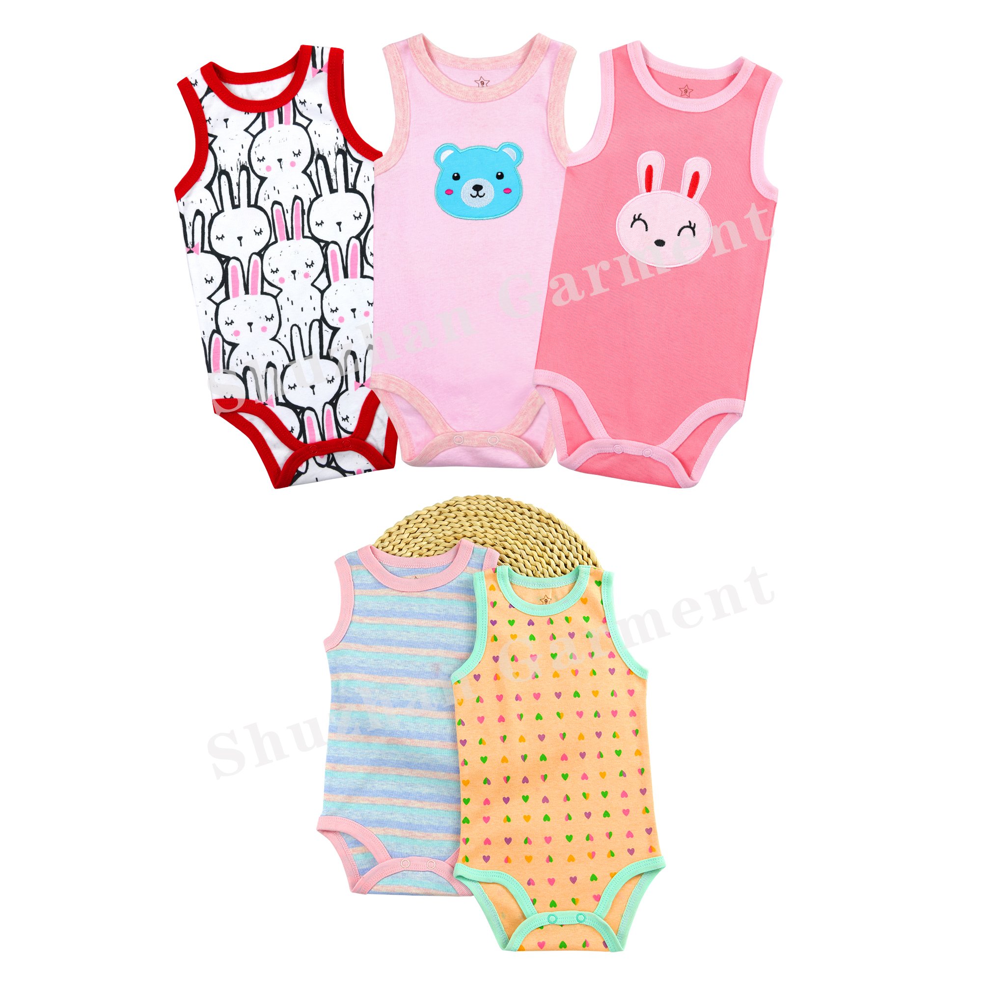 New hot selling soft breathable pure cotton cute animal sleeveless conjoined Baby Rompers baby clothes boys 0-12 month