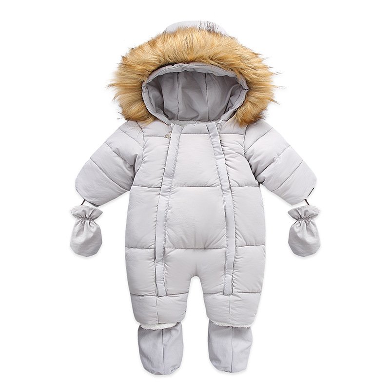 Thick Warm Infant Hooded Inside Fleece Rompers Newborn Boy Girl Overalls Jumpsuit Kids Snowsuit Baby Clothes For Winter