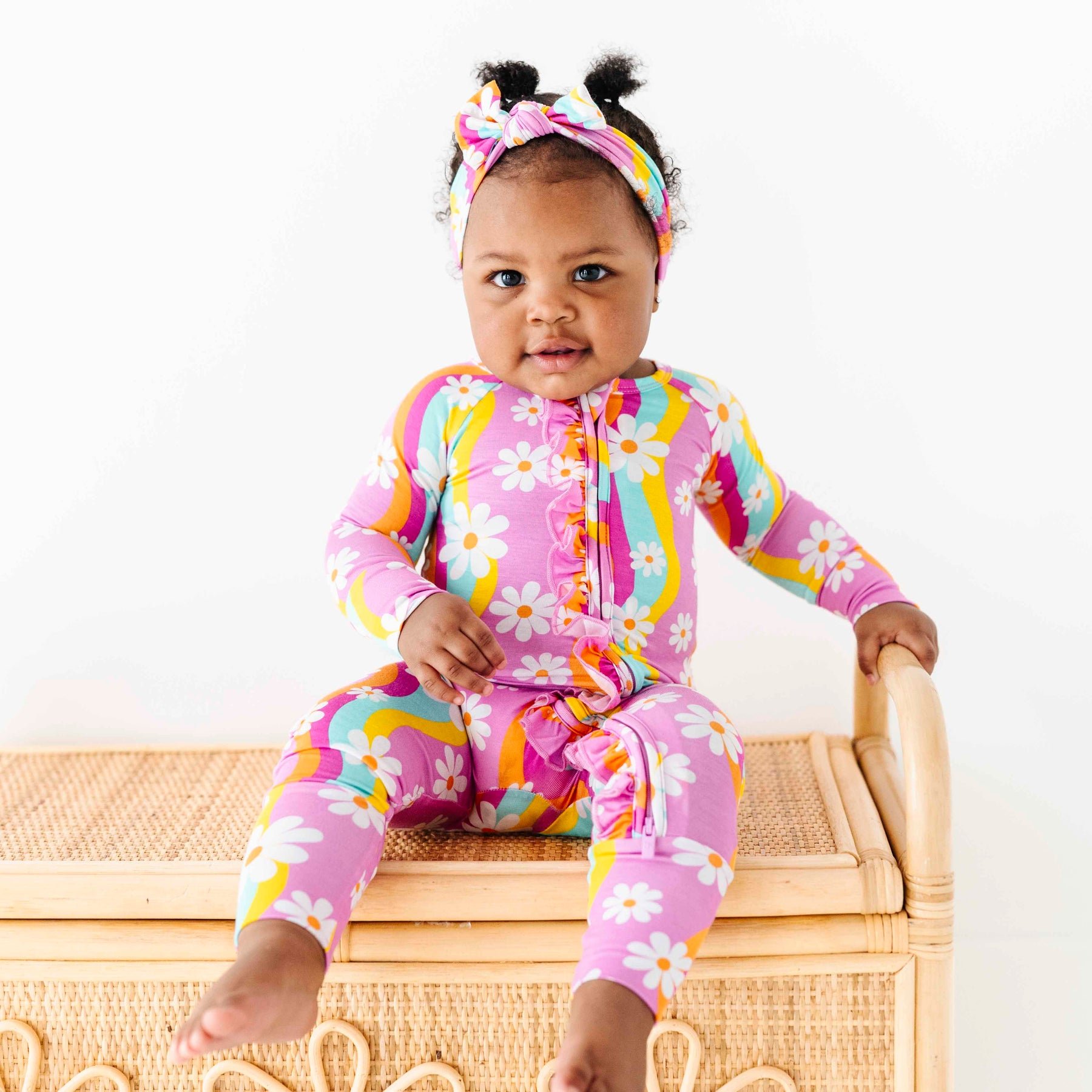 Guitar Pattern Kids Pajamas Bamboo Viscose Cotton and Spandex Long Sleeve Baby Romper with Zipper