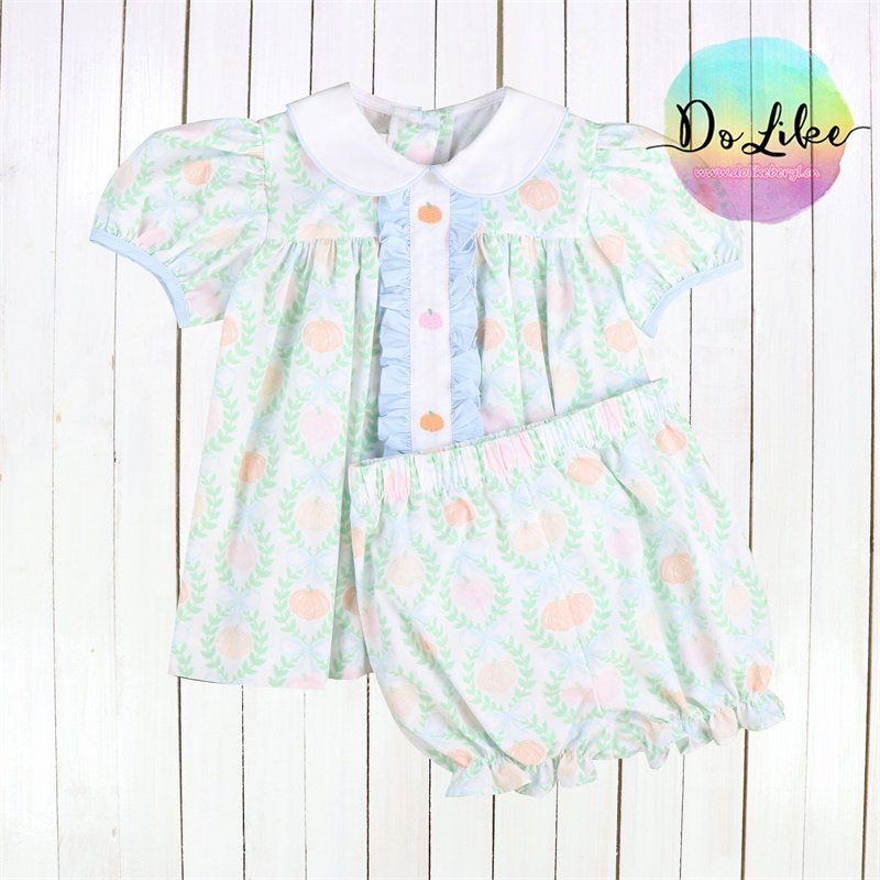 Hot sale Children Dress Stripes baby rompers Thanksgiving dresses smocked boys and girls clothing set