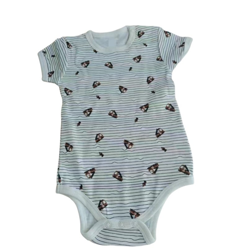 Wholesale Kids Infant Clothing New Born Romper Summer Baby Rompers Short Sleeve Cartoon Organic Cotton baby rompers