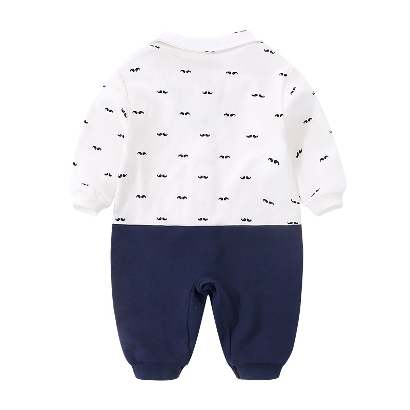 YiErYing Newborn Clothing Baby Fashion 100% Cotton Baby Boy Romper Beard print & Bow tie Infant Jumpsuit
