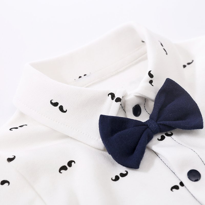 YiErYing Newborn Clothing Baby Fashion 100% Cotton Baby Boy Romper Beard print & Bow tie Infant Jumpsuit