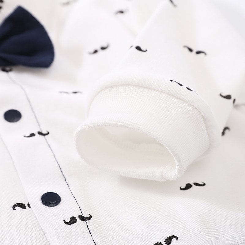 YiErYing Newborn Clothing Baby Fashion 100% Cotton Baby Boy Romper Beard print & Bow tie Infant Jumpsuit
