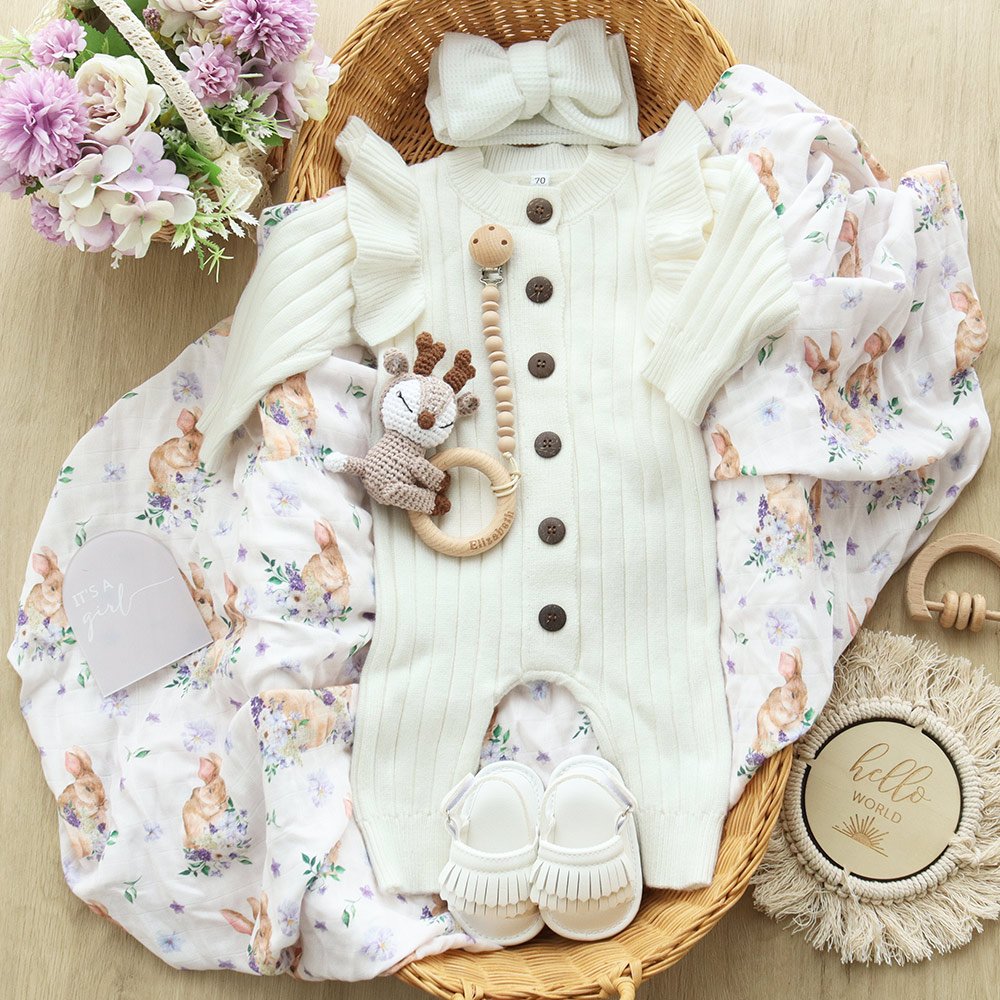 100%Organic Cotton Toddler Infant Boys Girl knit newborn baby romper overall jumper clothes Jumpsuit Romper