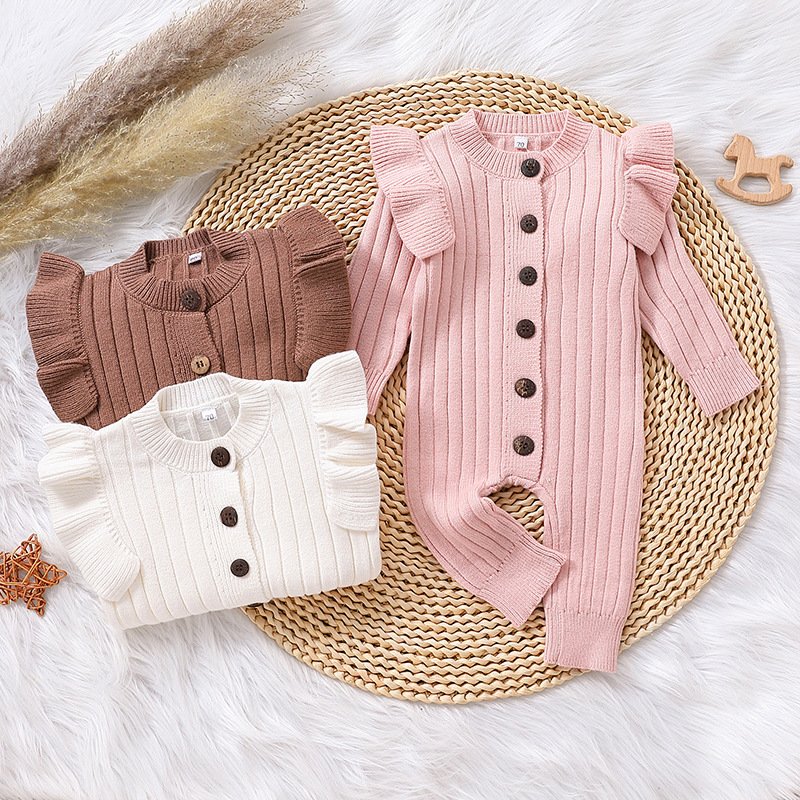 100%Organic Cotton Toddler Infant Boys Girl knit newborn baby romper overall jumper clothes Jumpsuit Romper
