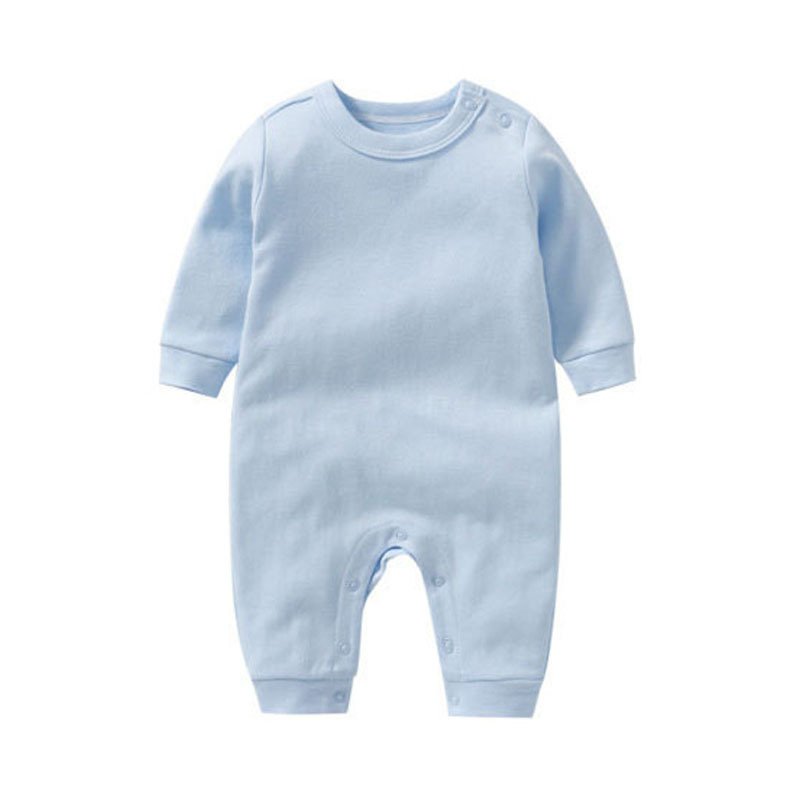 2024 High Quality 100 Cotton Unisex Long Sleeve NewBorn Clothes Infant Clothing New Born Pajama Plain Baby Rompers Wholesale