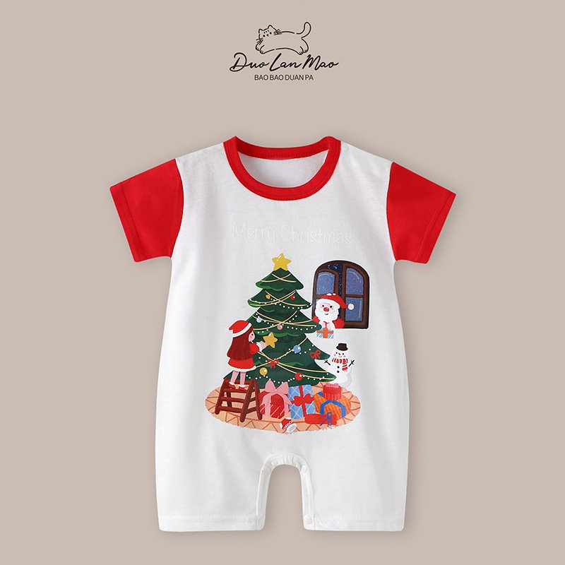 Wholesale baby summer clothes cotton onesie baby clothes new born baby gift set cartoon print onesie
