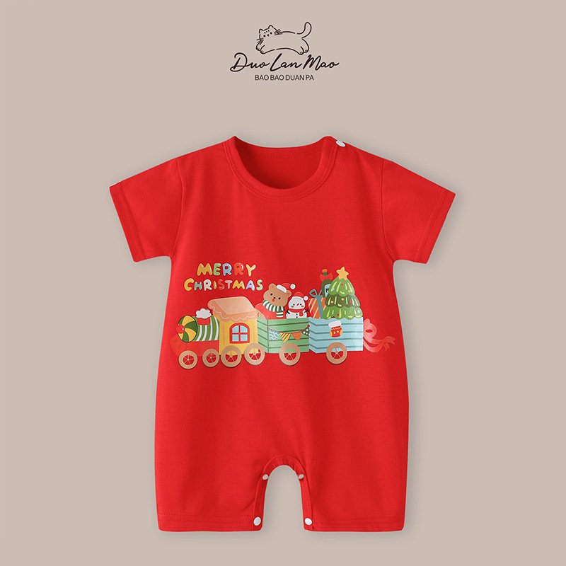 Wholesale baby summer clothes cotton onesie baby clothes new born baby gift set cartoon print onesie