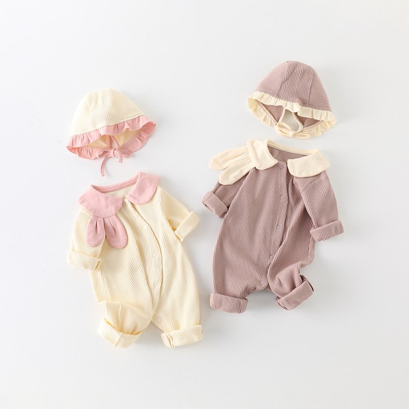 Spring And Autumn Baby Romper Solid Color Super Cute Baby Long Sleeve Romper Baby Rompers