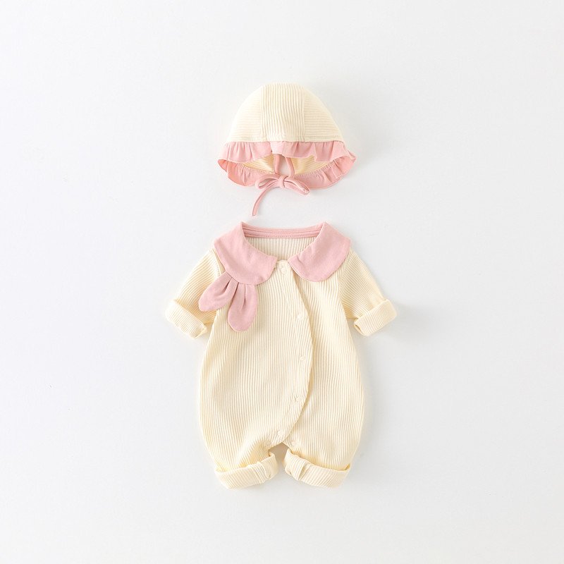 Spring And Autumn Baby Romper Solid Color Super Cute Baby Long Sleeve Romper Baby Rompers