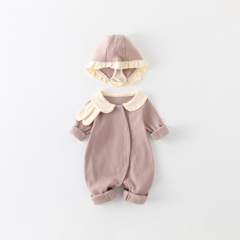 Spring And Autumn Baby Romper Solid Color Super Cute Baby Long Sleeve Romper Baby Rompers