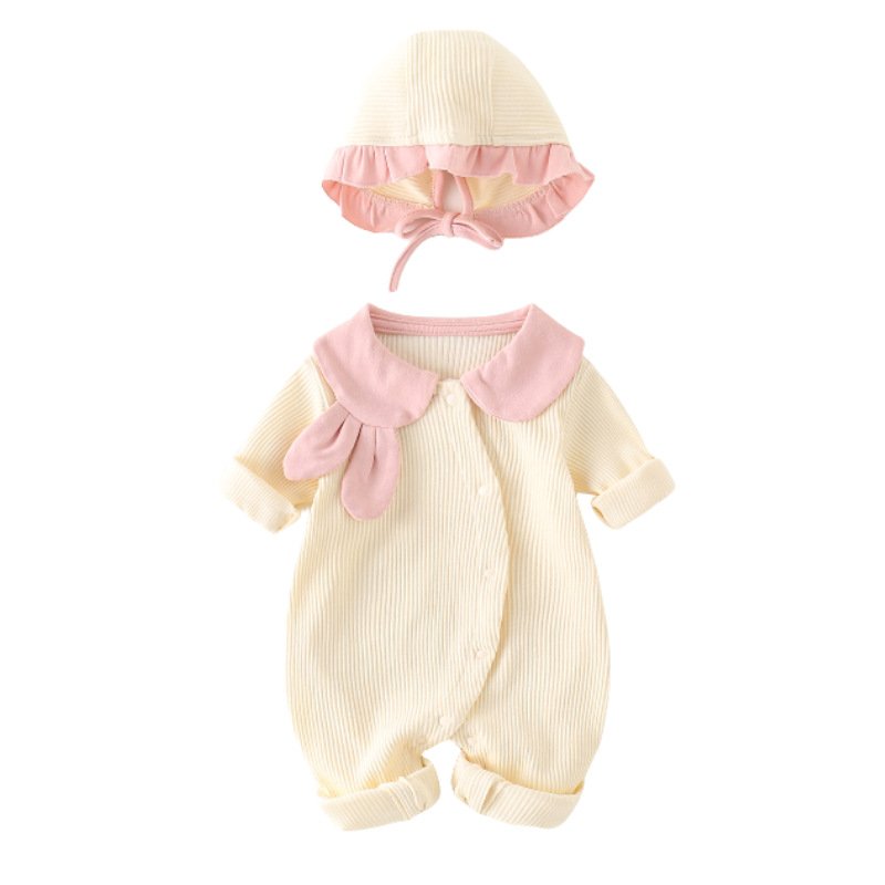 Spring And Autumn Baby Romper Solid Color Super Cute Baby Long Sleeve Romper Baby Rompers