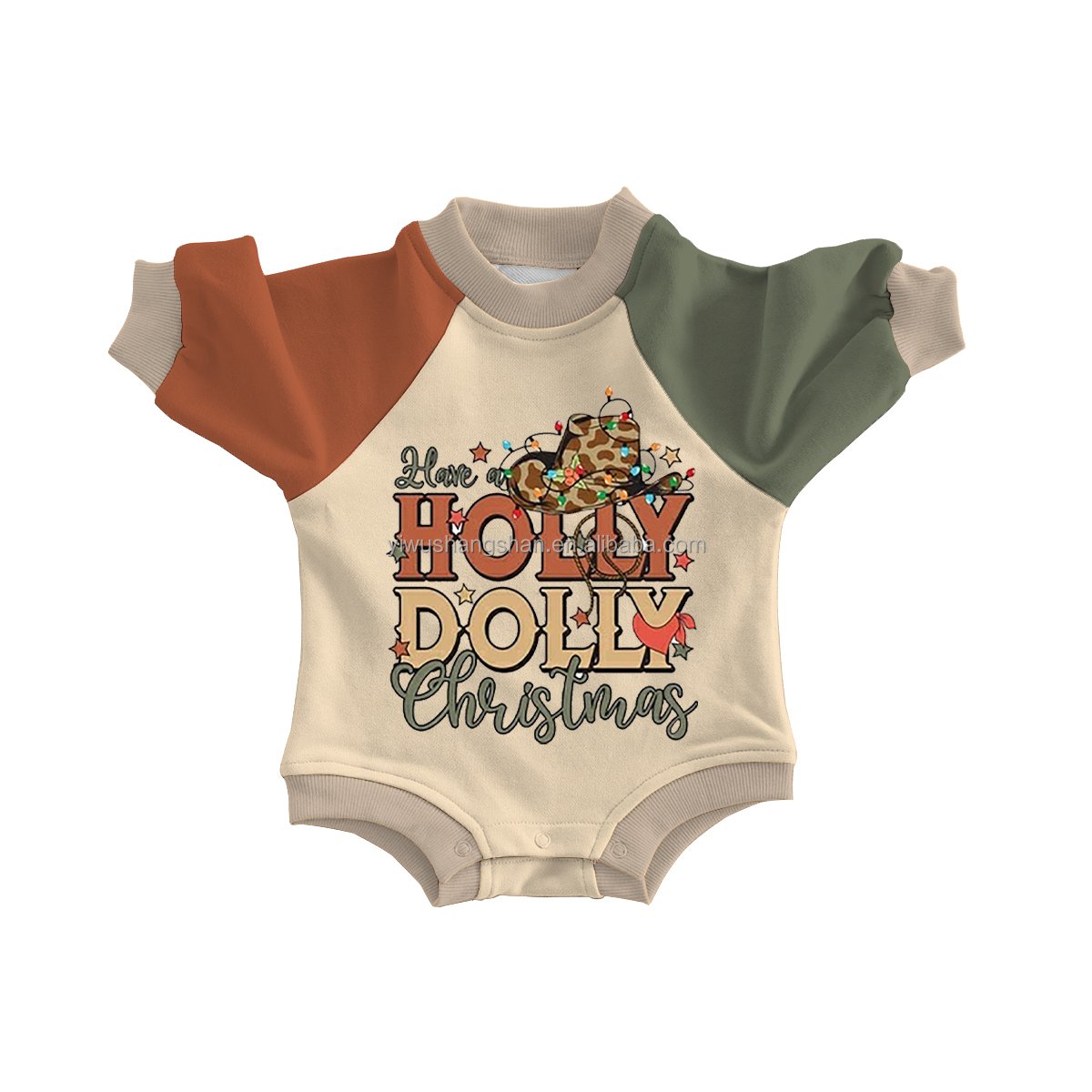 Hot Selling Baby Kids Santa Design Sweater Rompers French Terry Fabric Custom Toddler boys Christmas Jumpers