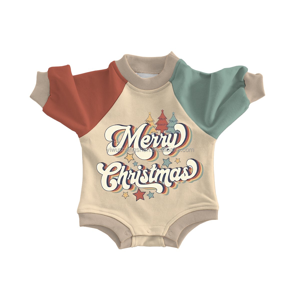 Hot Selling Baby Kids Santa Design Sweater Rompers French Terry Fabric Custom Toddler boys Christmas Jumpers