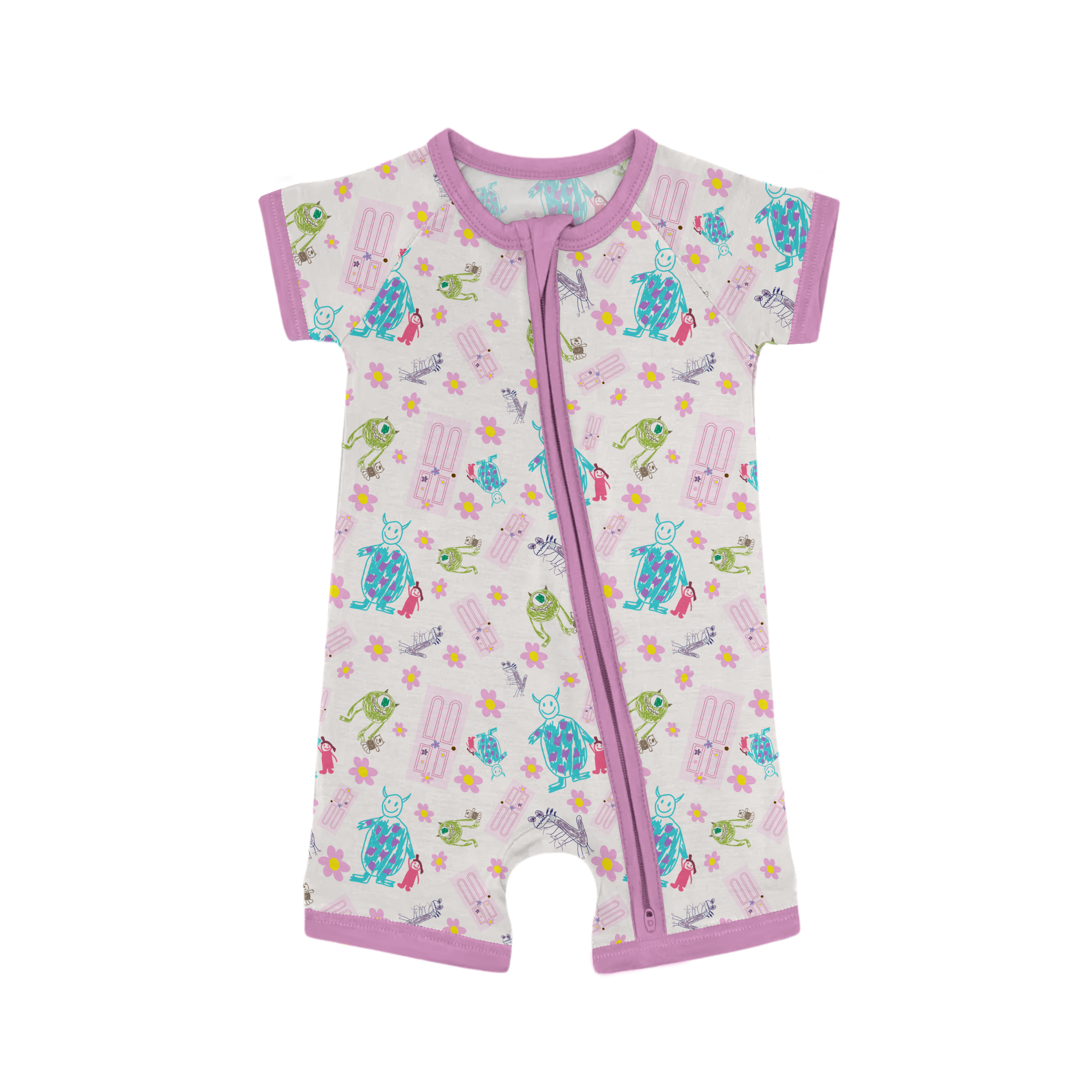 Wholesale Baby Onesies Customized Printed Zipper Baby Bamboo Romper High Quality Bamboo Baby Pajamas