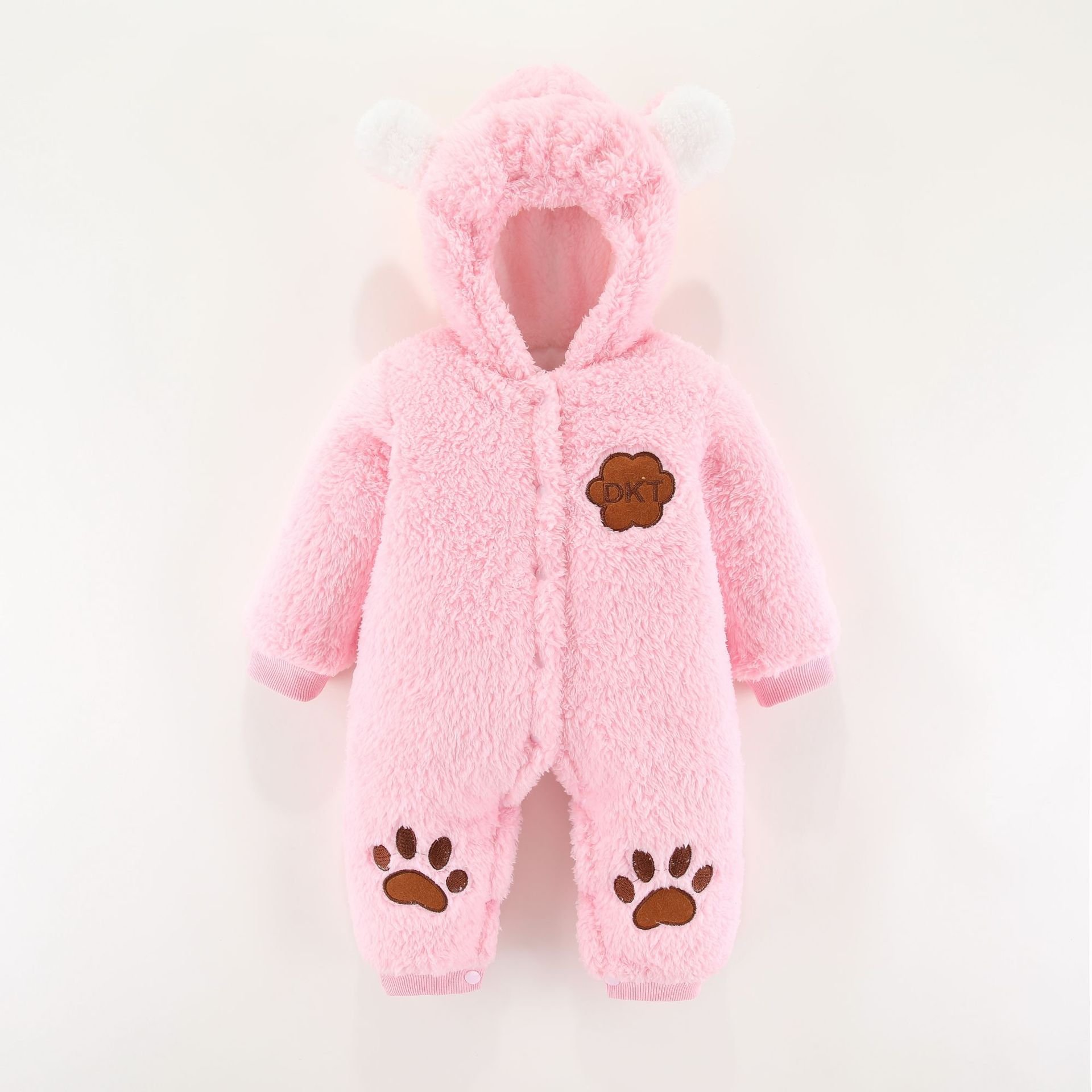 Customizable Bear Claw Pattern 100% Cotton Lining Cute Plush Animal Babys Newborn Infants Clothing Clothes Winter Baby Romper