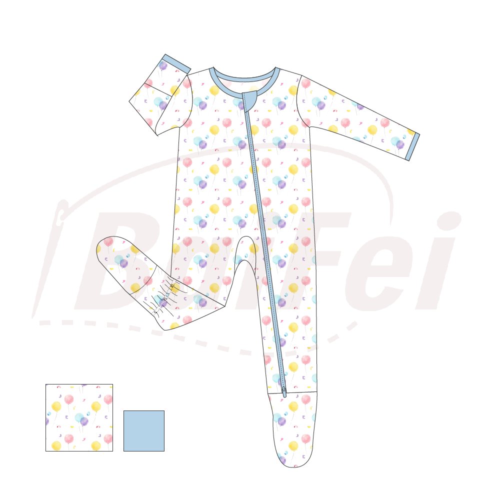 Casual INS Style bamboo pajamas Two-Way Zipper Long Sleeves Breathable Bamboo baby romper