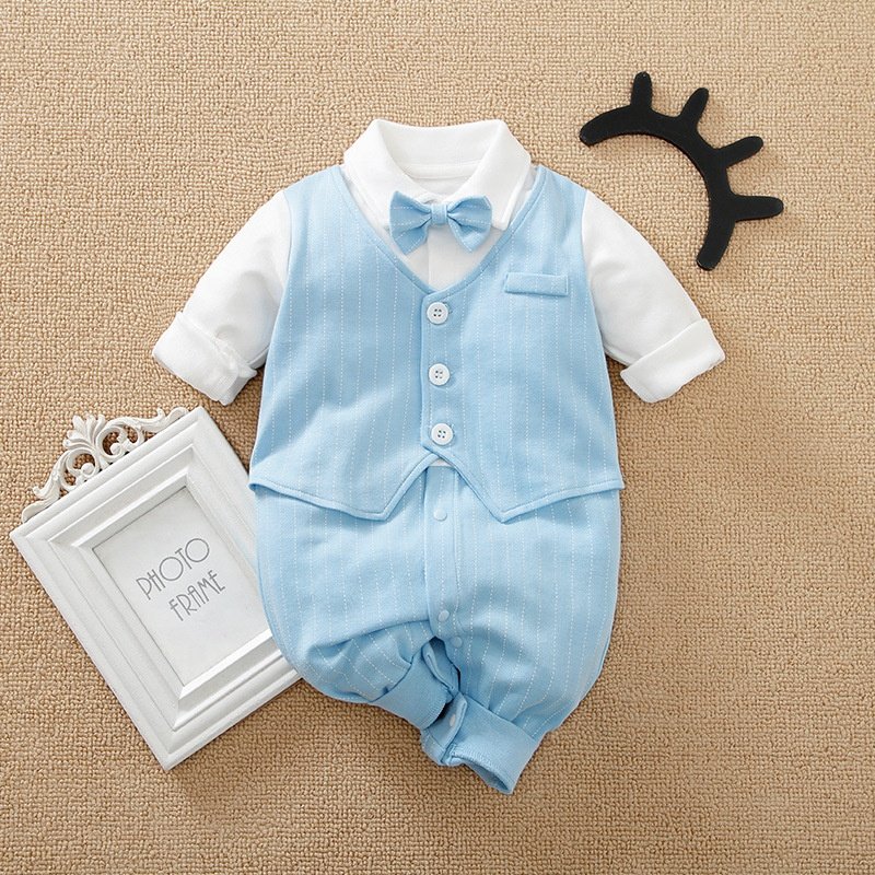 Fall Rompers Gentleman Baby Vest Romper Long Sleeve Jumpsuit Toddler Clothing Clothes