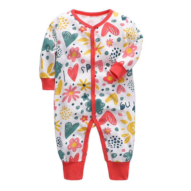 Printed Newborn Long Sleeve Baby Clothes 100% Cotton Sleepwear Baby Rompers