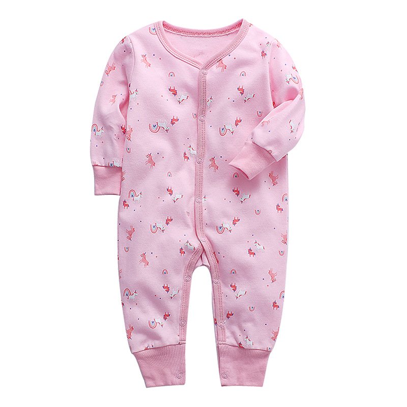 Printed Newborn Long Sleeve Baby Clothes 100% Cotton Sleepwear Baby Rompers