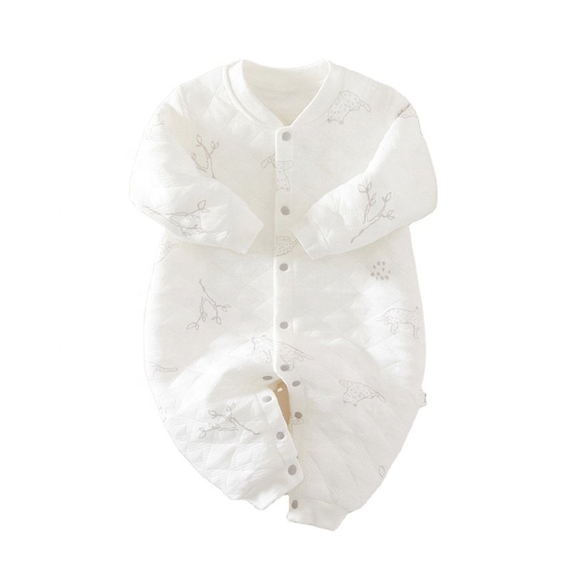 Keli Bear Latest Design Baby Romper 100% Cotton Boneless Stitching Tri-layered Thermal Fabric Baby Clothing Newborn Romper