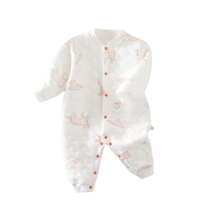 Keli Bear Latest Design Baby Romper 100% Cotton Boneless Stitching Tri-layered Thermal Fabric Baby Clothing Newborn Romper