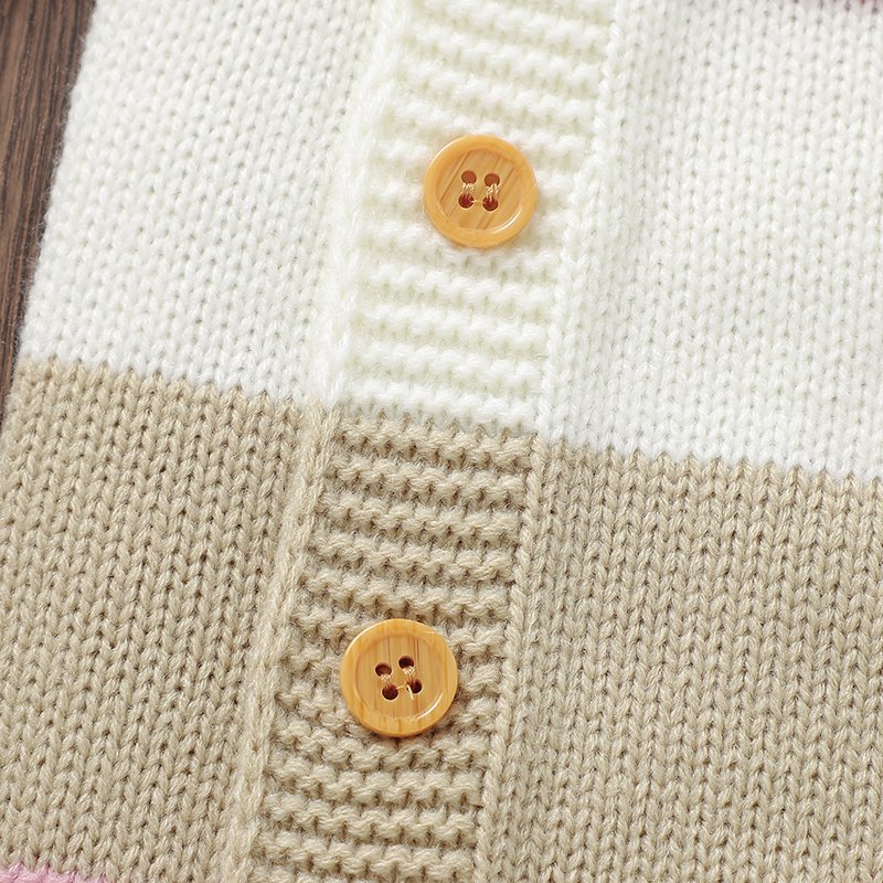 New arrival mimixiong knitted newborn colorful striped pattern baby rompers clothes cardigan clothing