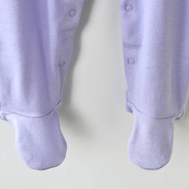 Comfortable cotton new born bodysuit customizable baby rompers with feet long sleeve