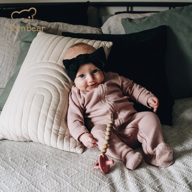 organic Cotton baby waffle romper printed newborn sleepsuit baby sleeper Thermal Footie two way zip baby onesie infant jumpsuit