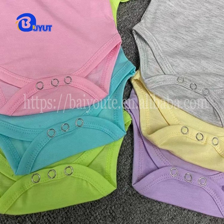 Infant elastic cuffs solid color romper long sleeve trumpet flower cuffs baby romper newborn polyester cotton feel hip bodysuit