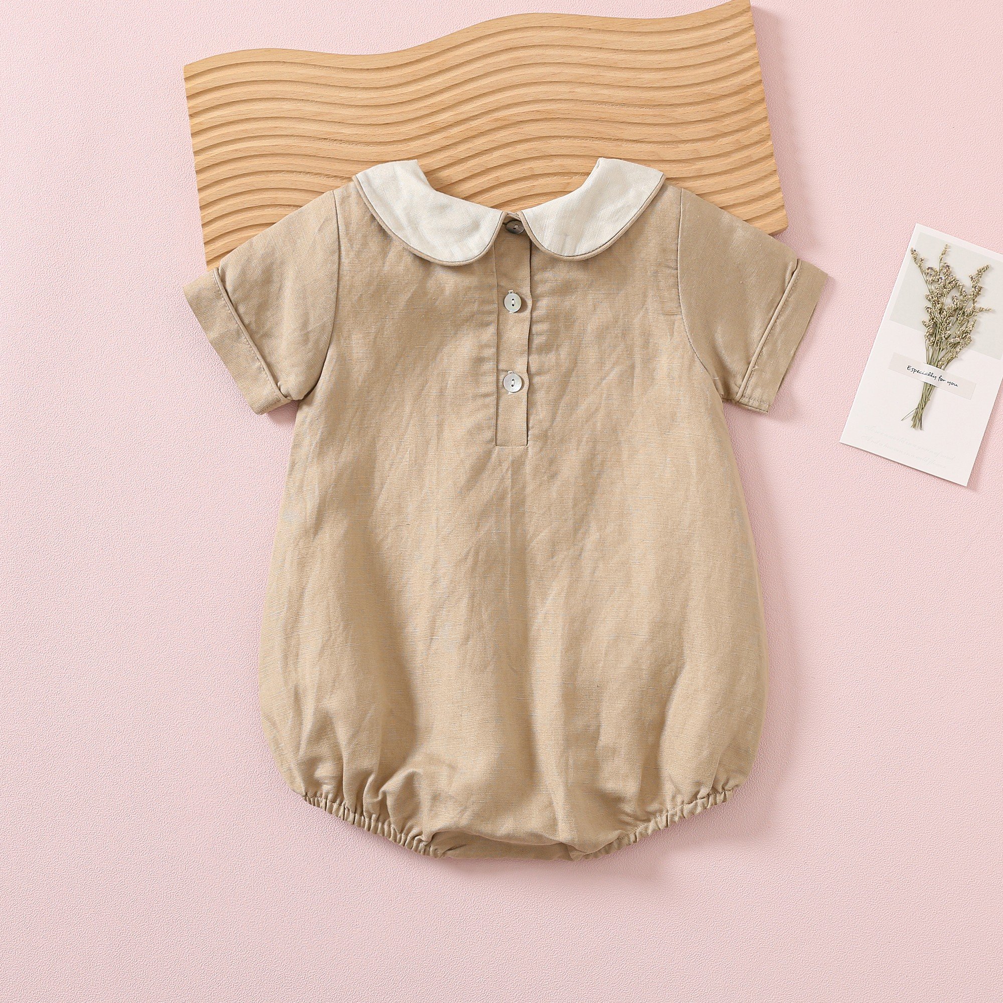 Summer Linen Baby Romper Kids Leisure Romper Baby Fashion Climbing Suit High Quality Hand Embroidered Baby Rompers