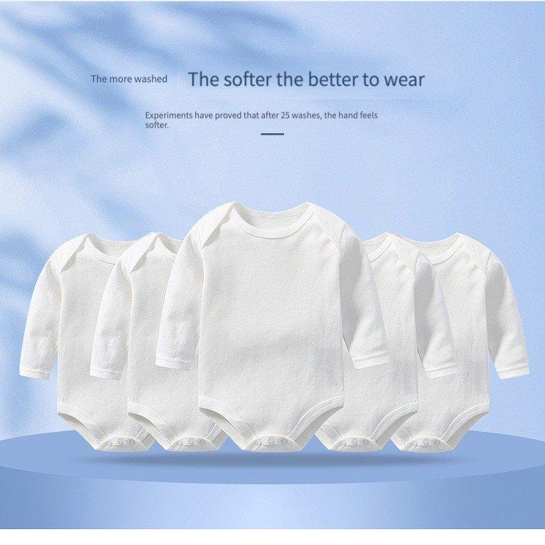 wholesale 100% cotton custom logo five piece set baby clothes rompers newborn infant onesie