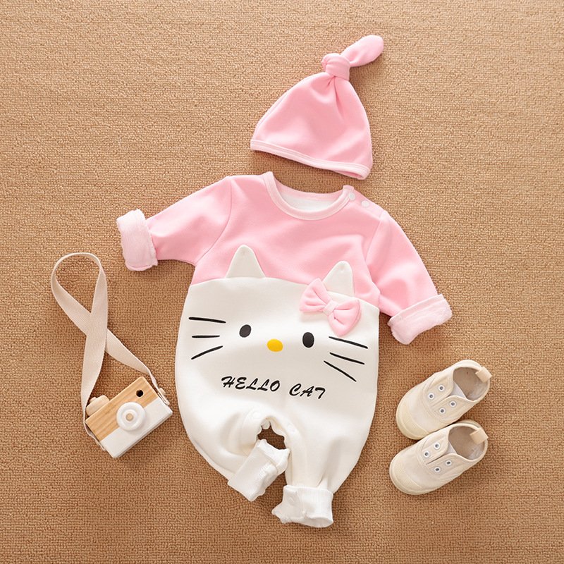 Children's clothing cheap stock New foreign trade newborn baby romper boys and girls rompers winter baby fleece jumpsuit