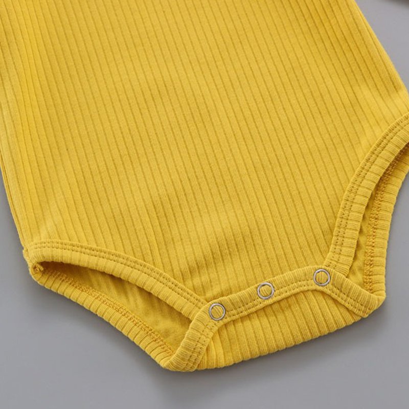Wholesale Long Sleeve Cotton Sweatshirt Cute Baby Rompers Newborn Jumpsuits Rompers Ribbed Baby Pajama