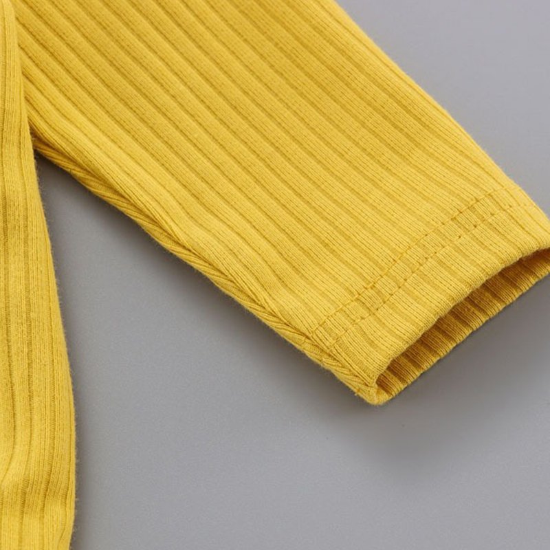 Wholesale Long Sleeve Cotton Sweatshirt Cute Baby Rompers Newborn Jumpsuits Rompers Ribbed Baby Pajama