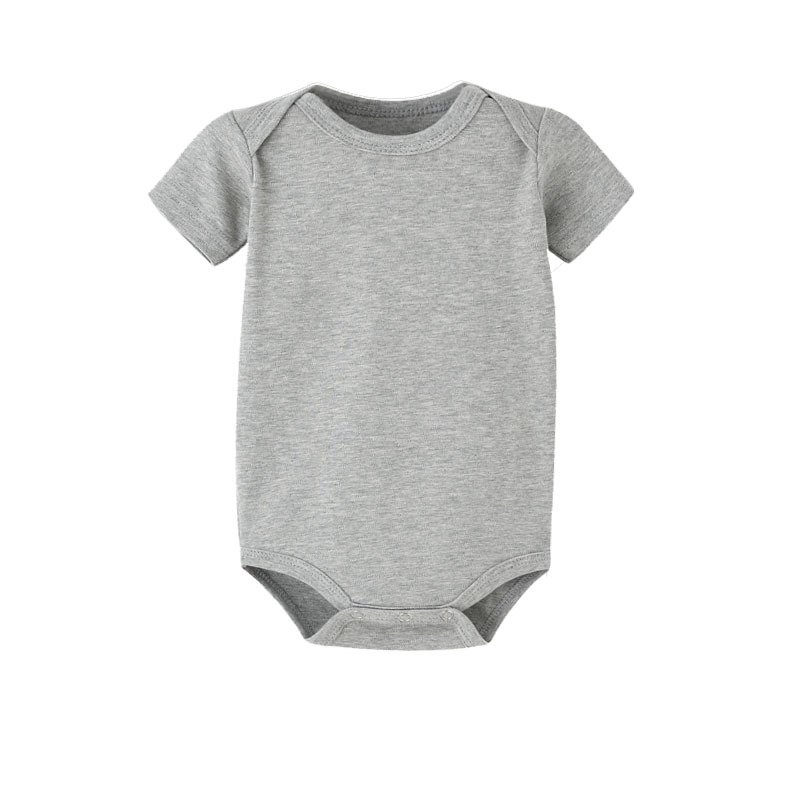 Hot Ready To Ship Solid Color Newborn Baby Clothes Short Sleeve Baby Romper Organic Cotton Baby Bodysuit